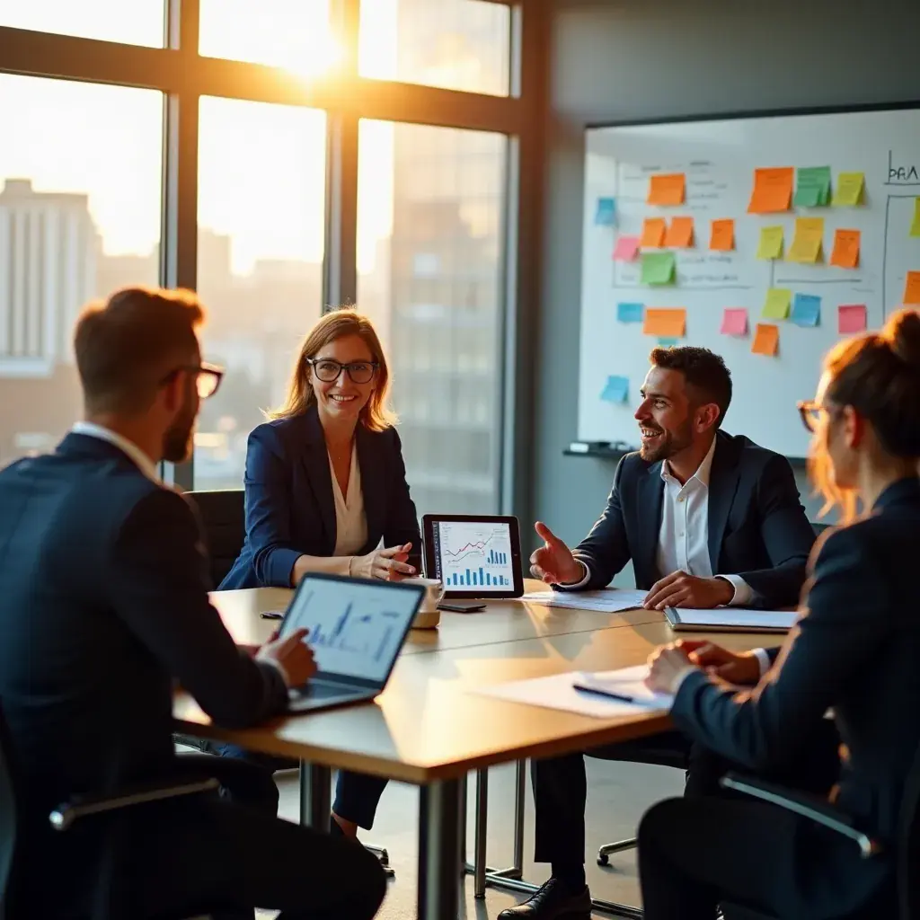 Professional team collaborating